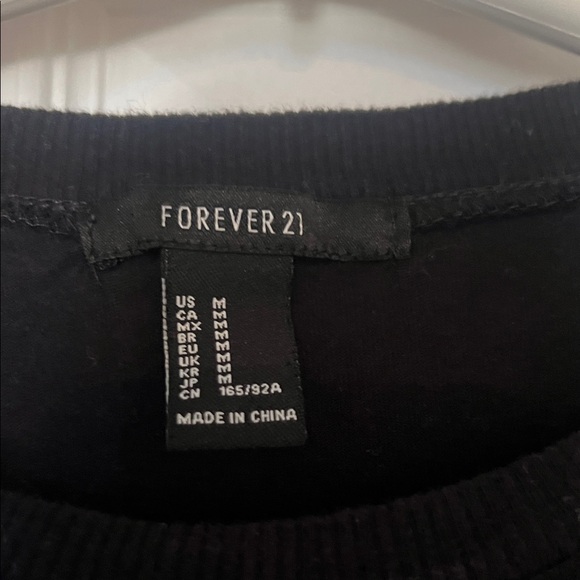 Forever 21 Black Van Halen Tee with Lace Up Sleeve Detail - Picture 2 of 7